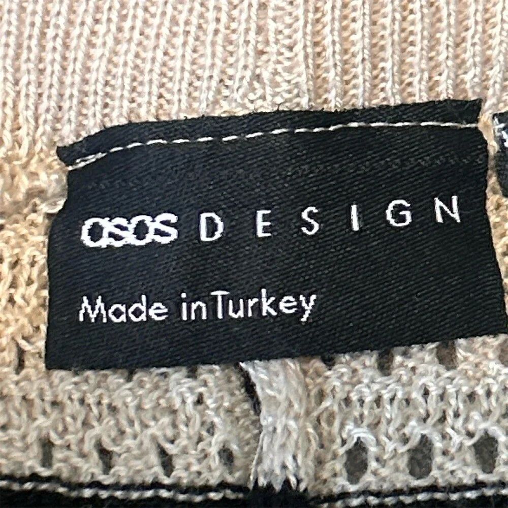 ASOS DESIGN Shorts Womens XS Beige Black Striped Beach Cover-Up Pull-On - Picture 5 of 6